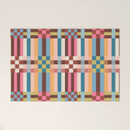 Woven Checks and Stripes Multicolored Welcome Mat Gallery Image 1