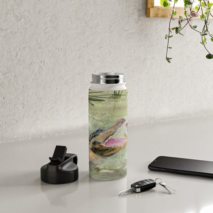 Alligator Study  Water Bottle Gallery Image 4