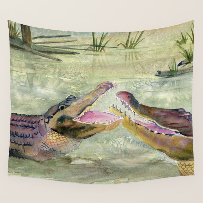 Alligator Study  Wall Tapestry Gallery Image 4