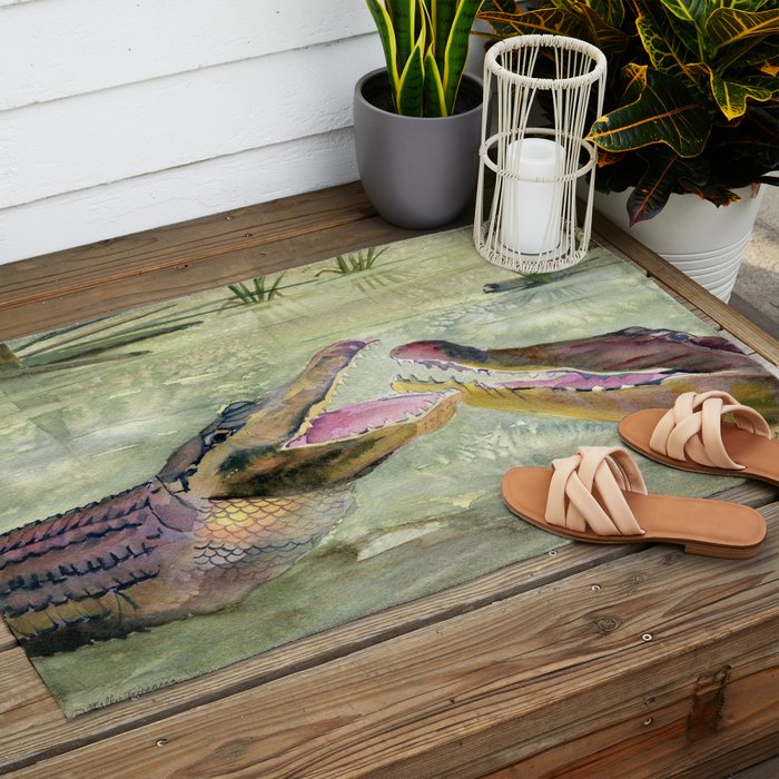 Alligator Study  Outdoor Rug Gallery Image 2