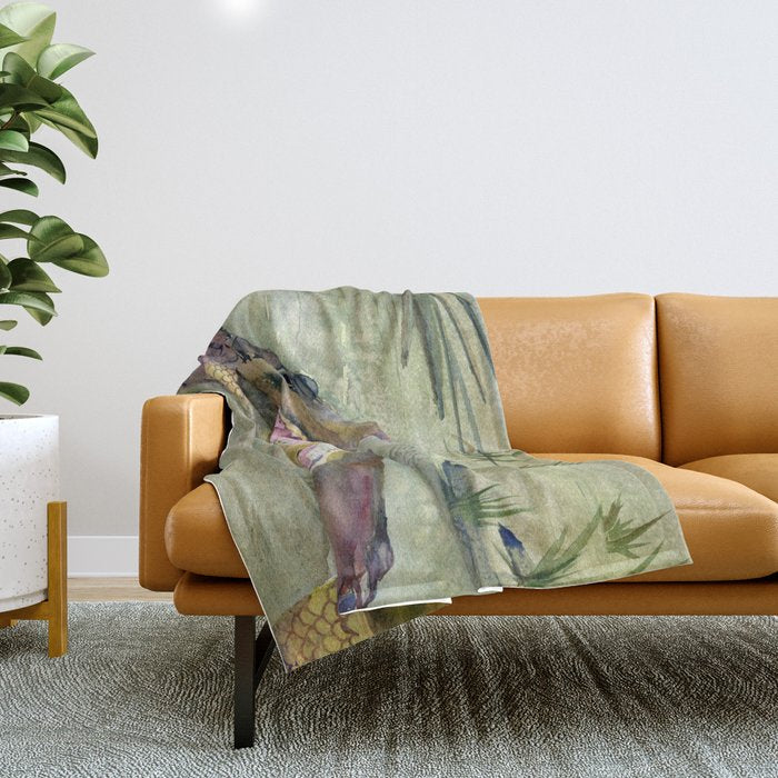 Alligator Study  Throw Blanket Gallery Image 1