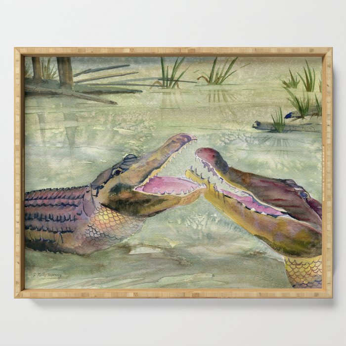 Alligator Study  Serving Tray Gallery Image 1