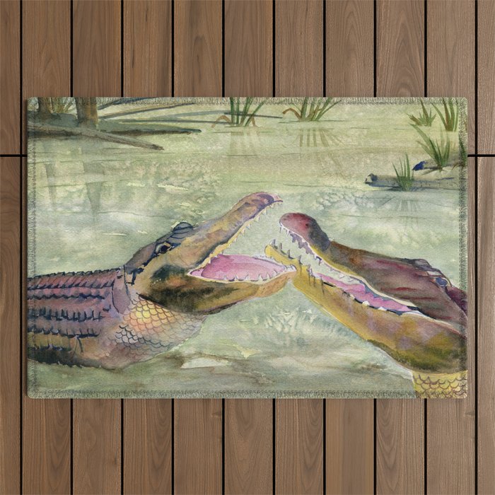 Alligator Study  Outdoor Rug Gallery Image 1