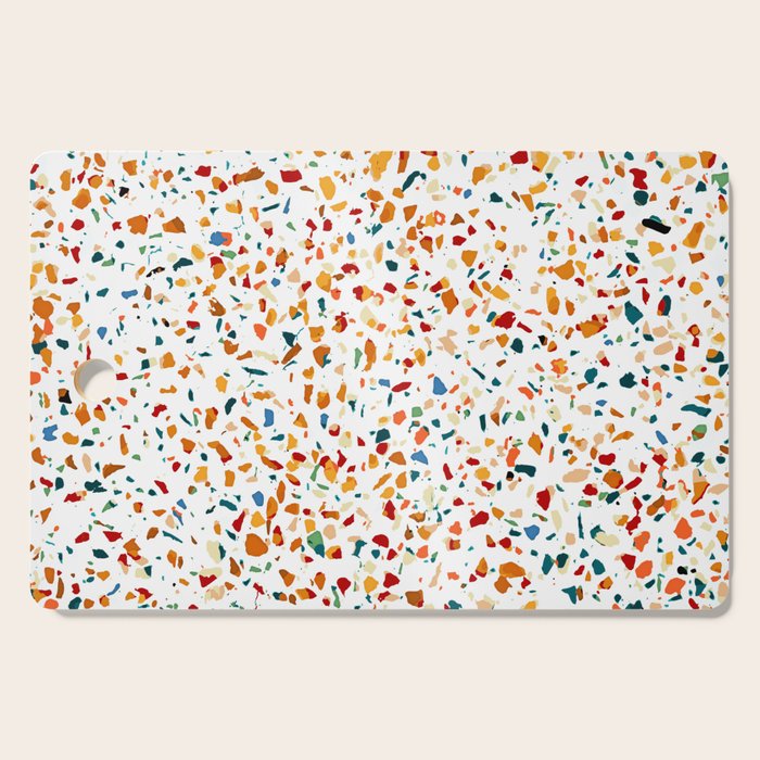 Tan Terrazzo | Eclectic Quirky Confetti Painting | Celebration Colorful Boho Happy Party Graphic  Cutting Board Gallery Image 1