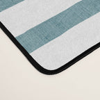 Teal White Lines Minimalist Artwork 01 Desk Mat Gallery Image 4