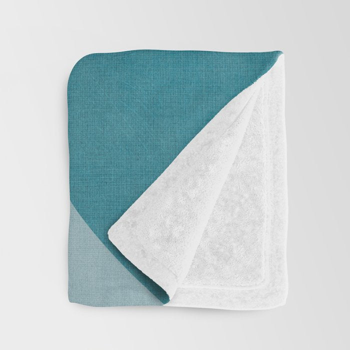 Teal White Lines Minimalist Artwork 01 Throw Blanket Gallery Image 3