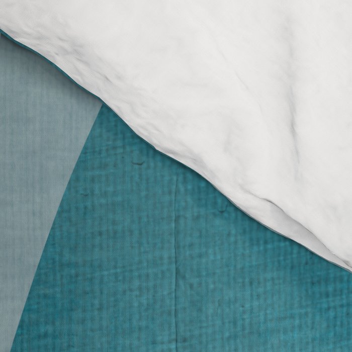 Teal White Lines Minimalist Artwork 01 Comforter Gallery Image 4