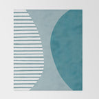 Teal White Lines Minimalist Artwork 01 Throw Blanket Gallery Image 2