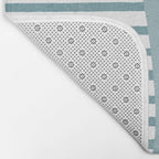Teal White Lines Minimalist Artwork 01 Bath Mat Gallery Image 2