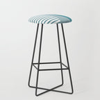 Teal White Lines Minimalist Artwork 01 Stool Gallery Image 1