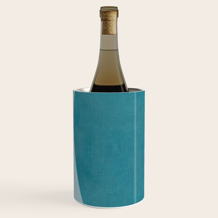 Teal White Lines Minimalist Artwork 01 Wine Chiller Gallery Image 3