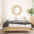 Black & White Minimalist Abstract Mid century Ink Art Dark Brush Strokes Duvet Cover Gallery Image 3