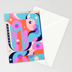 Blue Pink Girl Stationery Card Gallery Image 2