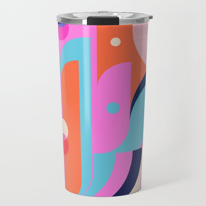 Blue Pink Girl Travel Mug Gallery Image 1