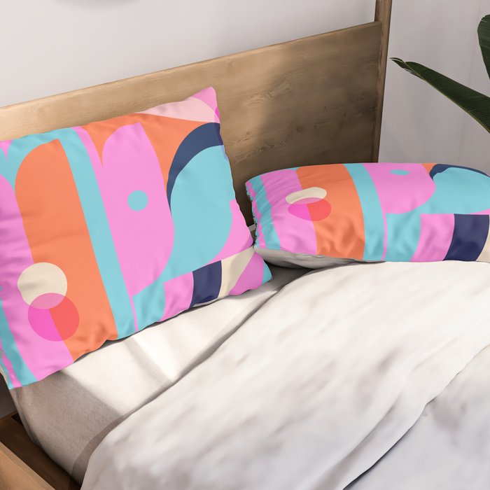 Blue Pink Girl Pillow Sham Gallery Image 2