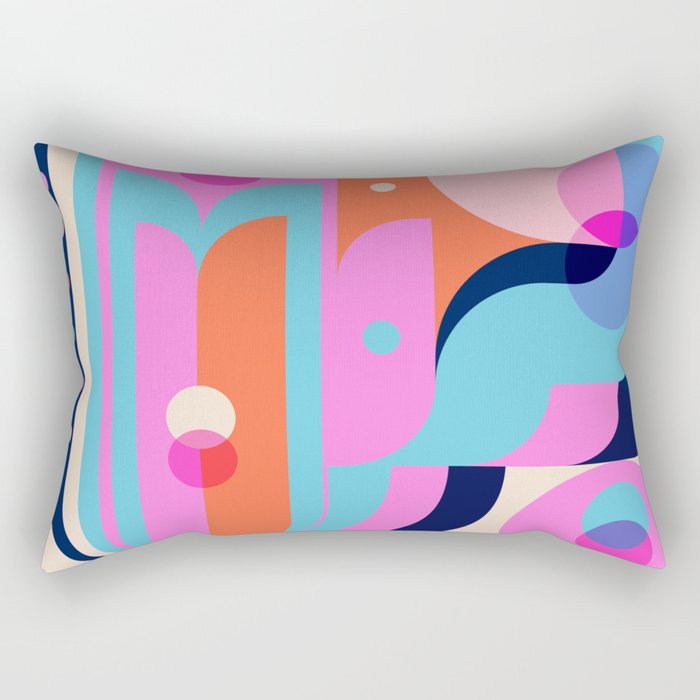 Blue Pink Girl Rectangular Pillow Gallery Image 1