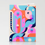 Blue Pink Girl Stationery Card Gallery Image 2