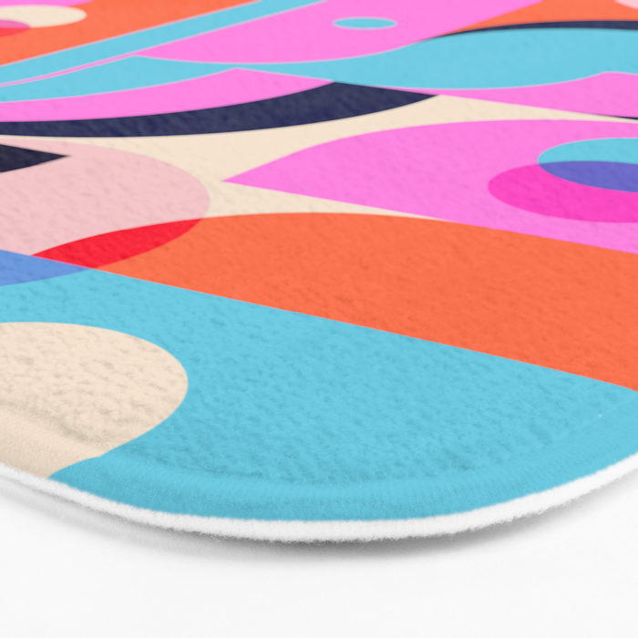 Blue Pink Girl Bath Mat Gallery Image 3