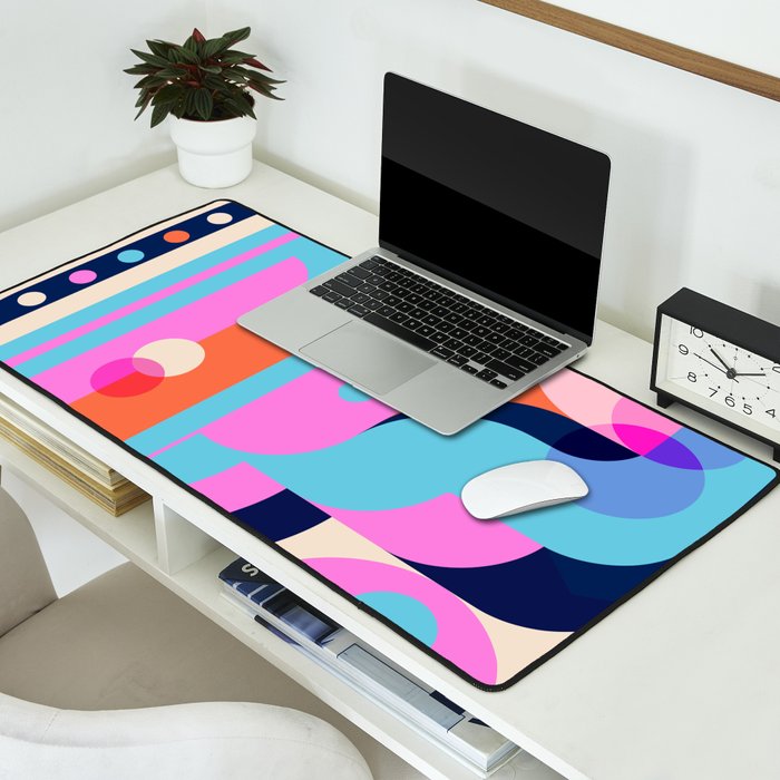 Blue Pink Girl Desk Mat Gallery Image 2