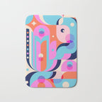 Blue Pink Girl Bath Mat Gallery Image 1