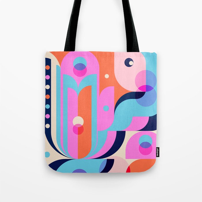 Blue Pink Girl Tote Bag Gallery Image 1