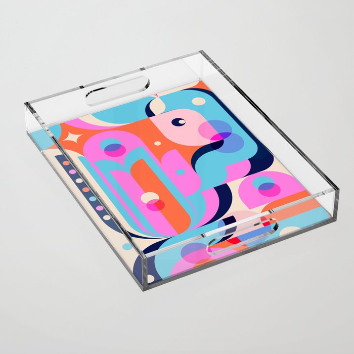 Blue Pink Girl Acrylic Tray Gallery Image 1