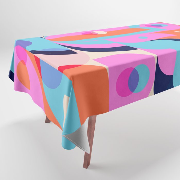 Blue Pink Girl Tablecloth Gallery Image 1
