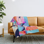 Blue Pink Girl Throw Blanket Gallery Image 1