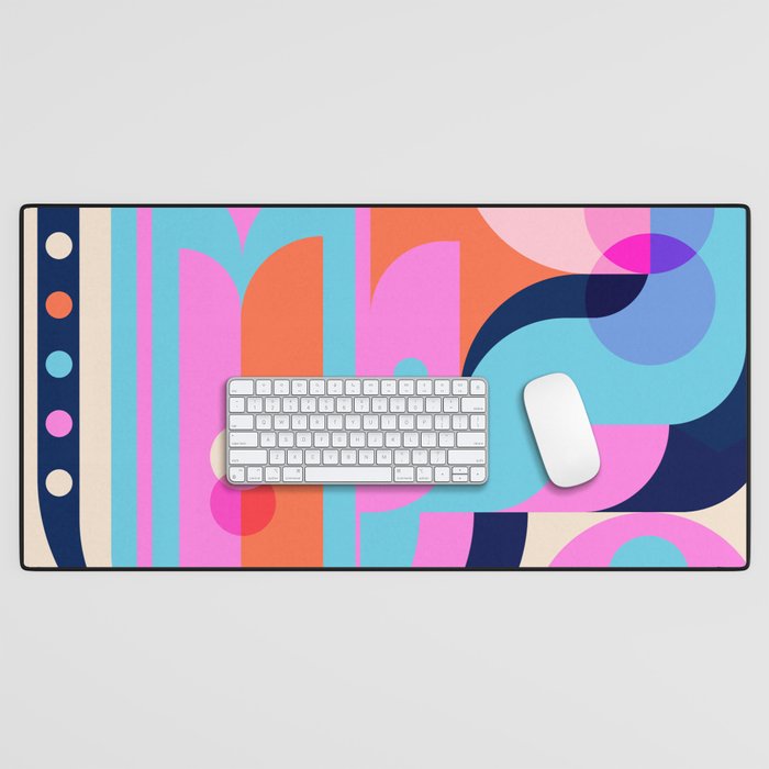 Blue Pink Girl Desk Mat Gallery Image 1