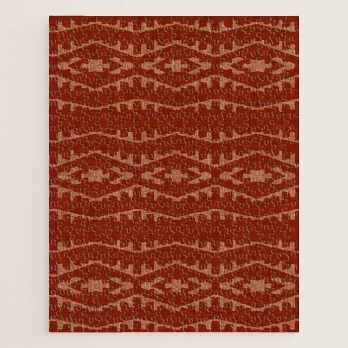Country Western Pattern in Terracotta Earthtones Jigsaw Puzzle Gallery Image 1