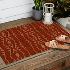 Country Western Pattern in Terracotta Earthtones Outdoor Rug Gallery Image 2