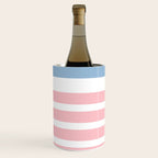 Pastel Pink Mixed Stripe Pattern with Light Blue and White Wine Chiller Gallery Image 3