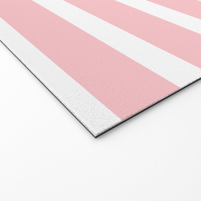 Pastel Pink Mixed Stripe Pattern with Light Blue and White Welcome Mat Gallery Image 2