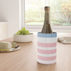 Pastel Pink Mixed Stripe Pattern with Light Blue and White Wine Chiller Gallery Image 4