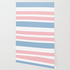 Pastel Pink Mixed Stripe Pattern with Light Blue and White Wallpaper Gallery Image 2