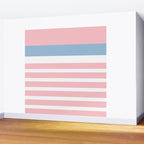 Pastel Pink Mixed Stripe Pattern with Light Blue and White Wall Mural Gallery Image 2