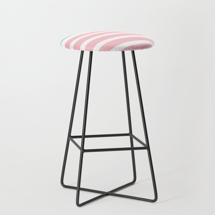 Pastel Pink Mixed Stripe Pattern with Light Blue and White Stool Gallery Image 1