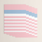 Pastel Pink Mixed Stripe Pattern with Light Blue and White Wrapping Paper Gallery Image 3