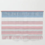 Pastel Pink Mixed Stripe Pattern with Light Blue and White Wall Hanging Gallery Image 1