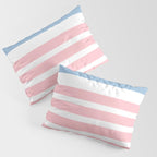 Pastel Pink Mixed Stripe Pattern with Light Blue and White Pillow Sham Gallery Image 3