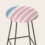Pastel Pink Mixed Stripe Pattern with Light Blue and White Stool Gallery Image 2