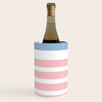 Pastel Pink Mixed Stripe Pattern with Light Blue and White Wine Chiller Gallery Image 1