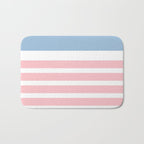 Pastel Pink Mixed Stripe Pattern with Light Blue and White Bath Mat Gallery Image 1