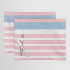 Pastel Pink Mixed Stripe Pattern with Light Blue and White Placemat Gallery Image 1