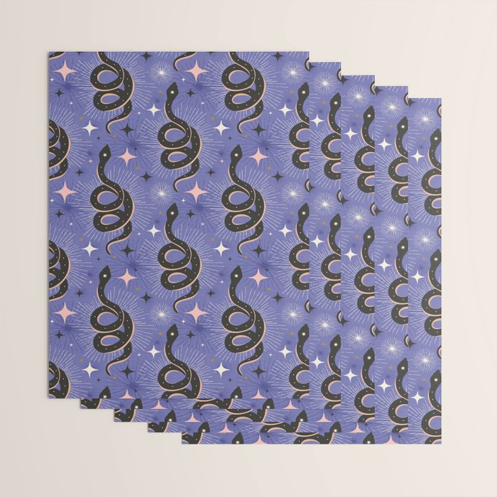Slither Through The Stars Very Peri Wrapping Paper Gallery Image 3