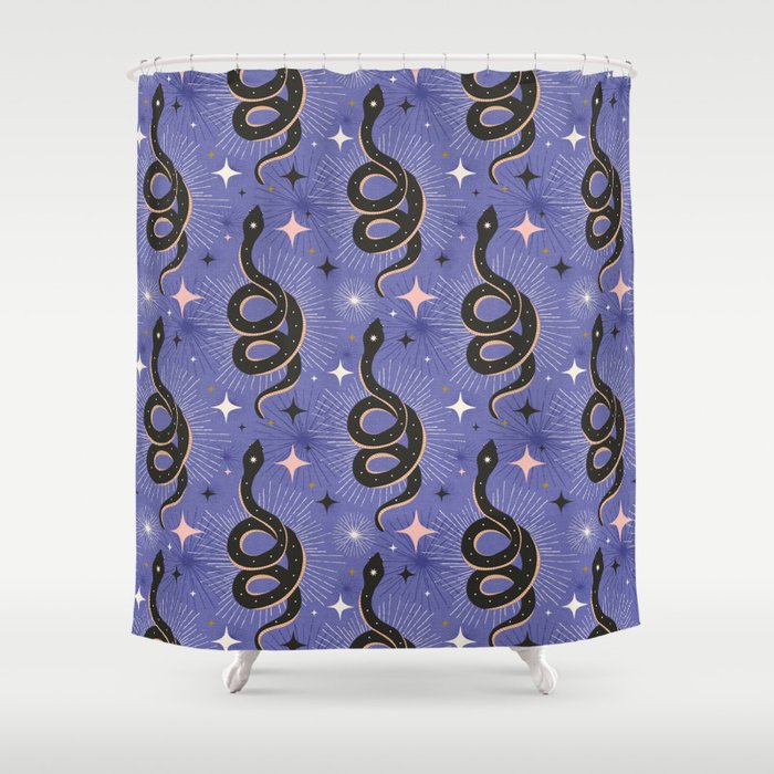 Slither Through The Stars Very Peri Shower Curtain Gallery Image 1