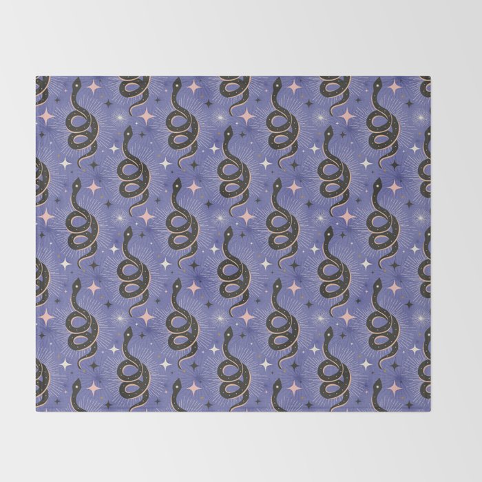 Slither Through The Stars Very Peri Throw Blanket Gallery Image 2