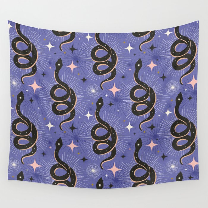 Slither Through The Stars Very Peri Wall Tapestry Gallery Image 4
