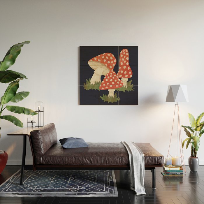Poison Mushrooms Wood Wall Art Gallery Image 2