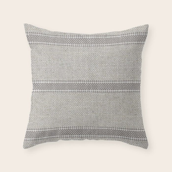 Vintage Grain sack Grey Linen  Throw Pillow Gallery Image 6